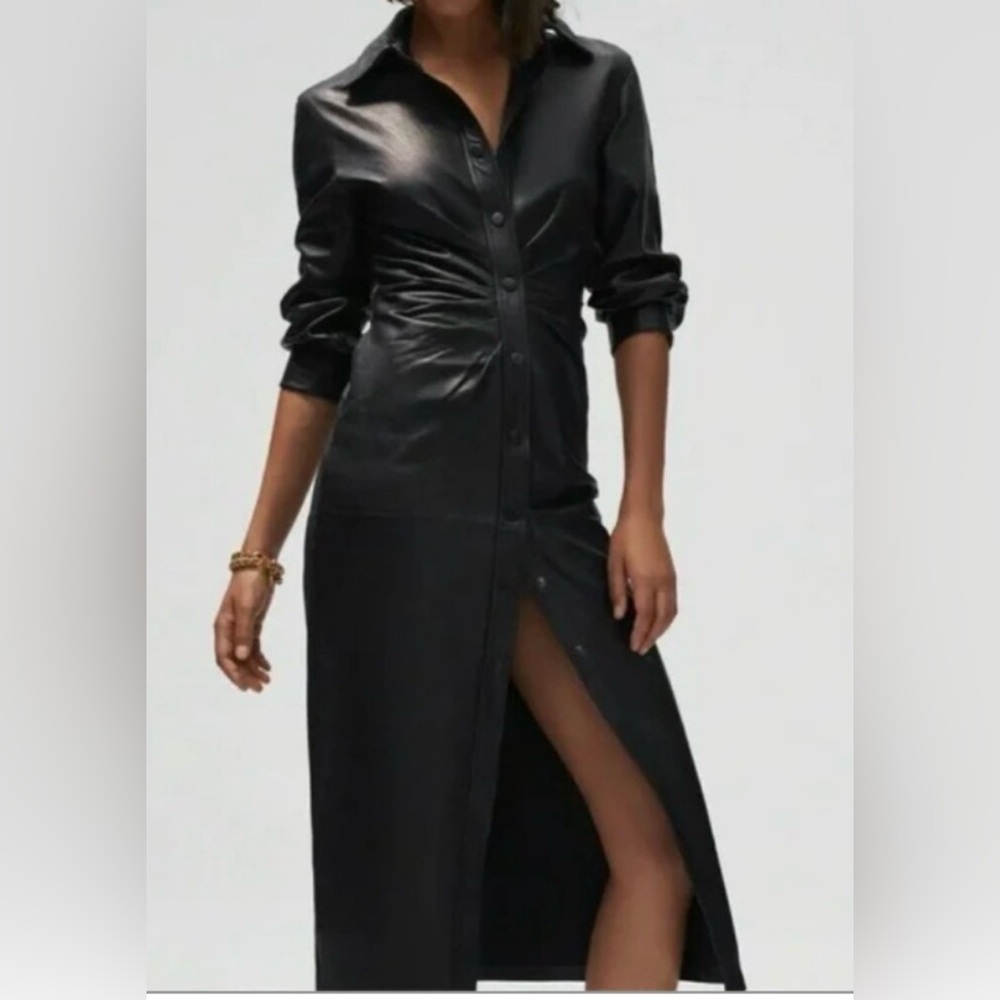 Zara Vegan Leather midi dress